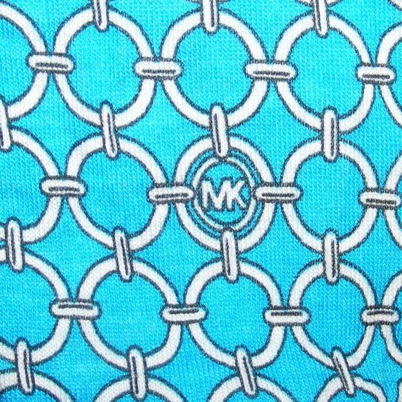 MICHAEL KORS Blouse/Top, XS, LOGO, Blue Interlinked Chains print, MK - Picture 3 of 11